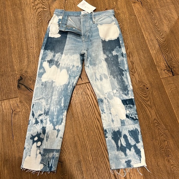 Frame women’s‎ new size 27 patchwork denim jeans embellished mixed media - Picture 2 of 7